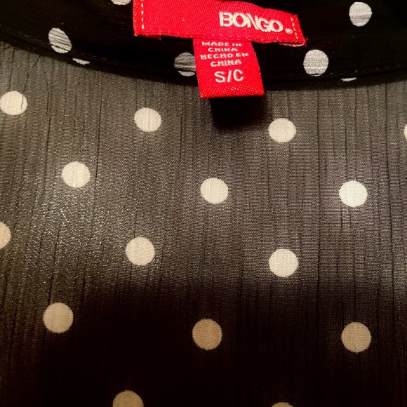 Bongo Polka Dot Sheer Drop Shoulder Top - Picture 4 of 4